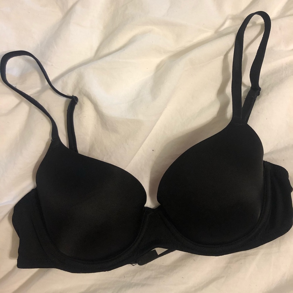 Pink black bra